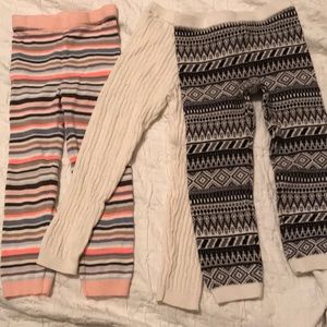 Girls Sweater Leggings 3 pairs
